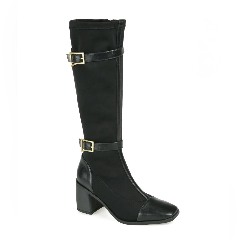 👢Journee Collection Gaibree Stacked Heel Knee High Boots